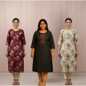 5-Piece Kurti Set – Cotton & Rayon Fabric ₹999