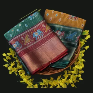 ikkat motif silk cotton saree
